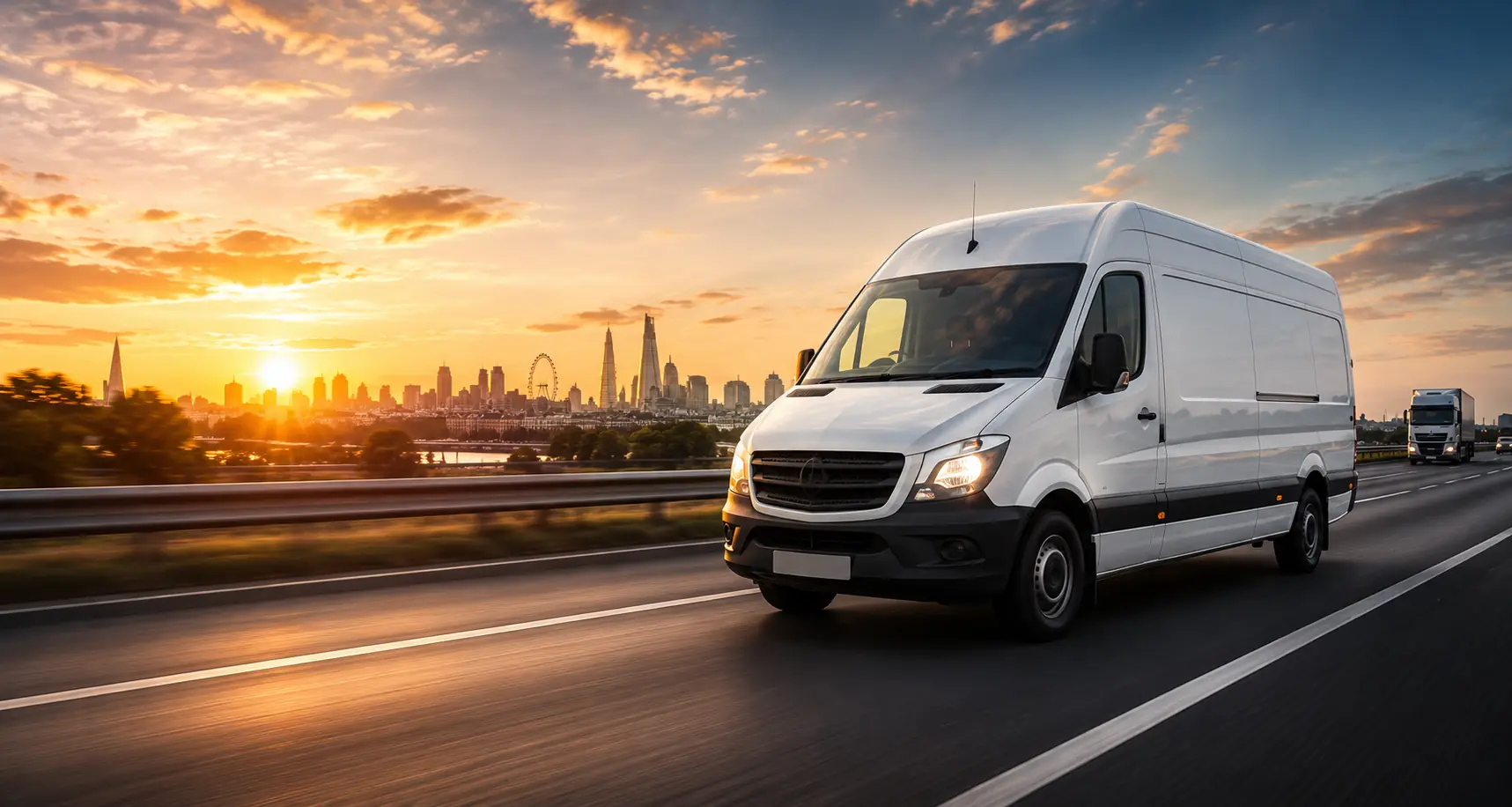 Umeed Logistics courier van on a UK road